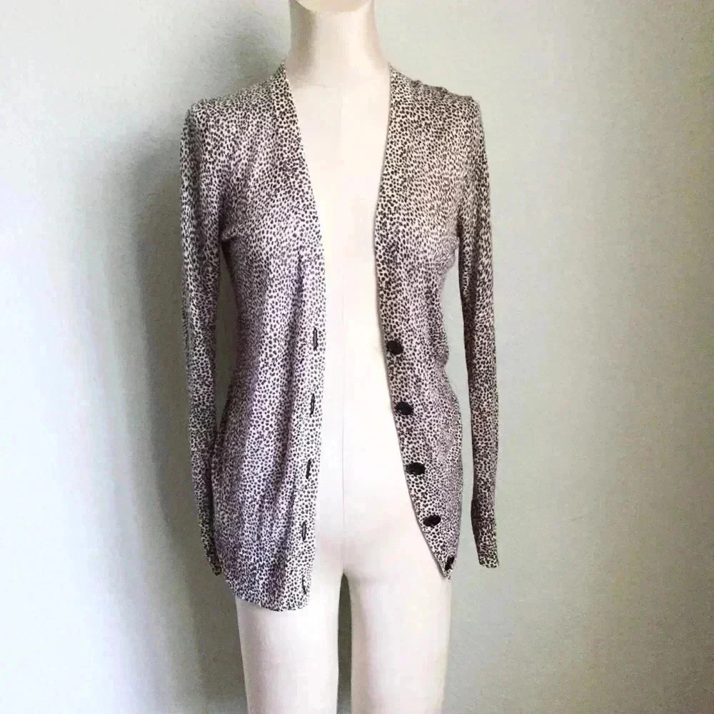 Loft Leopard Cheetah Button Up Cardigan - Picture 4 of 8